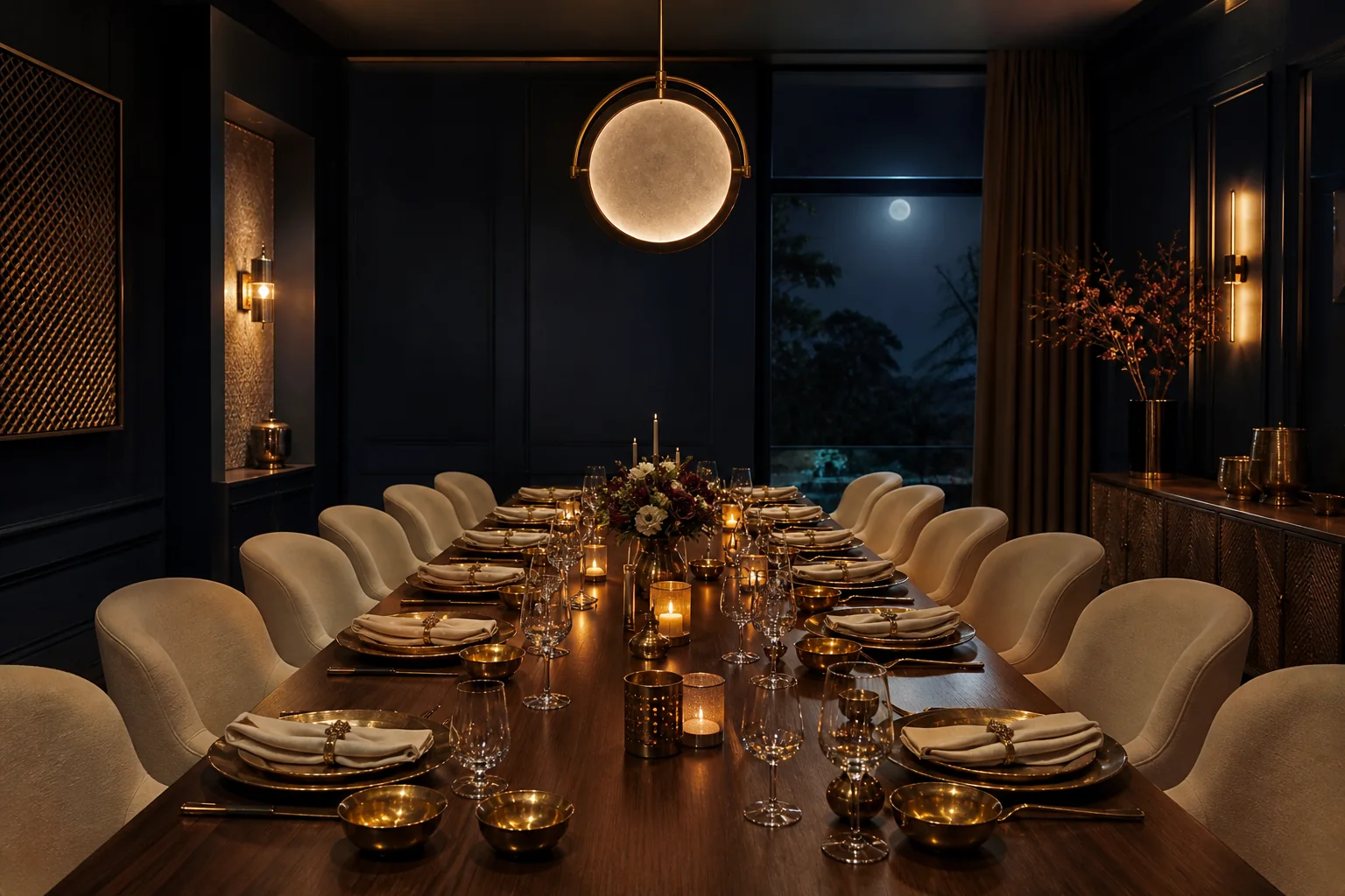 Private dining room prepared for a family celebration